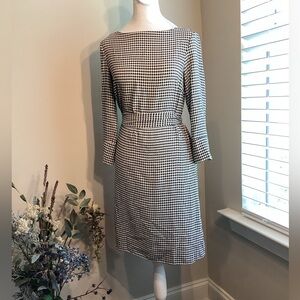 Classic Black and White Checkered Dress